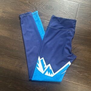 Women’s Blue Moon Mountain Beer Leggings medium Blue
